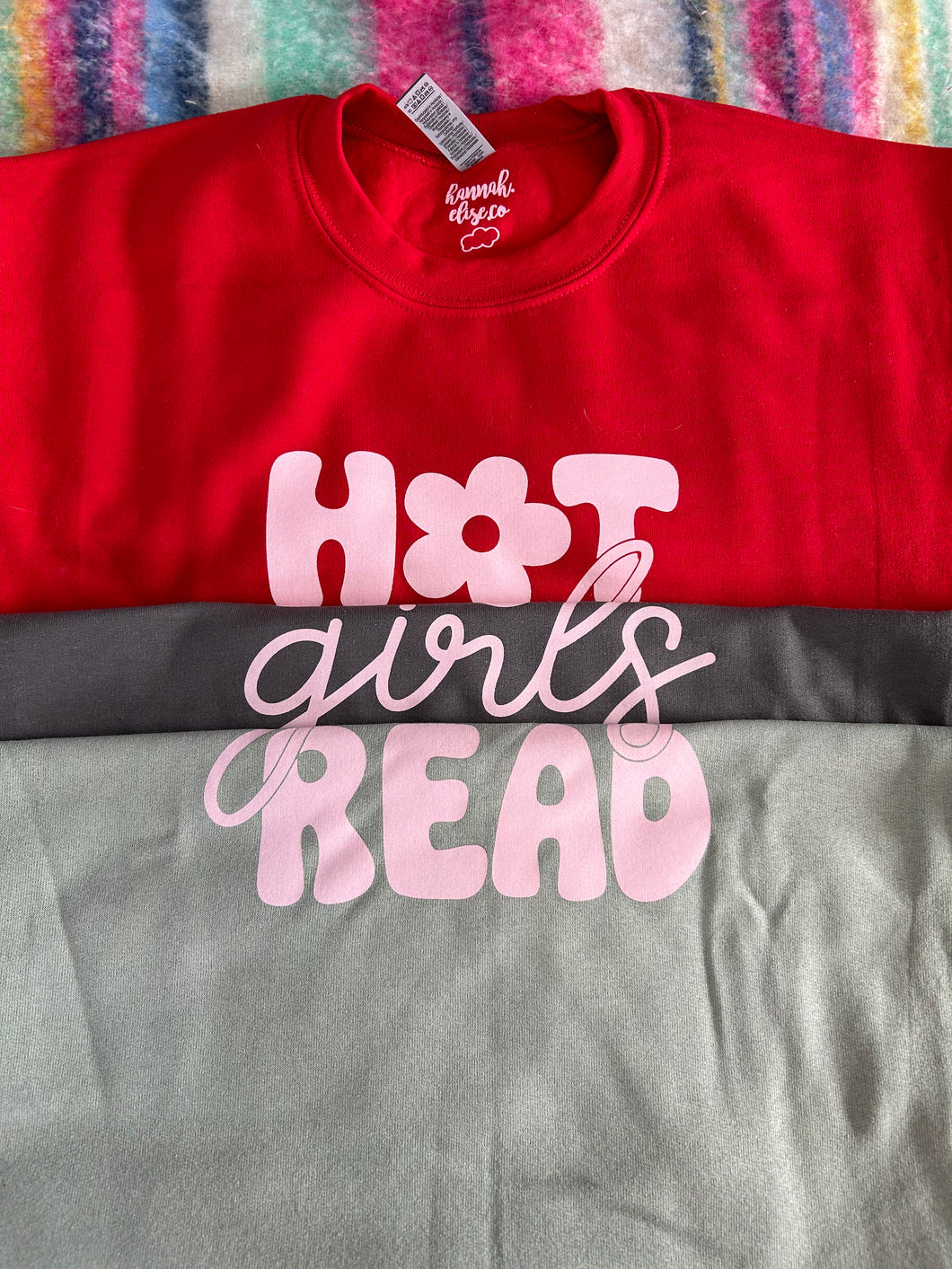 Hot Girls Read Flower Crewneck