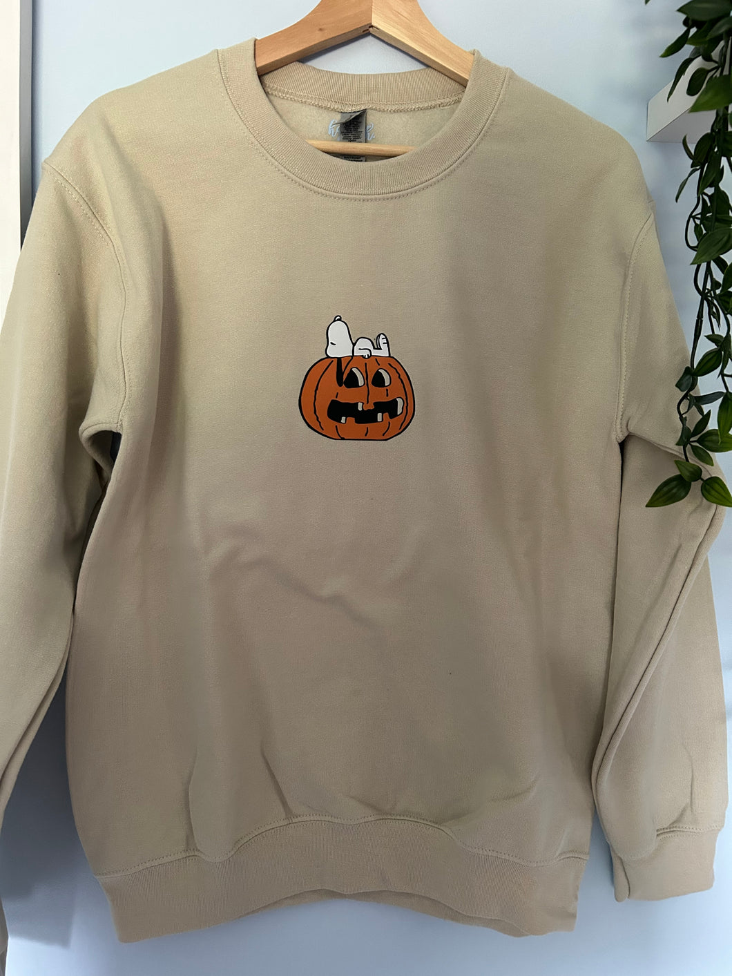 Dog on Pumpkin Printed Crewneck