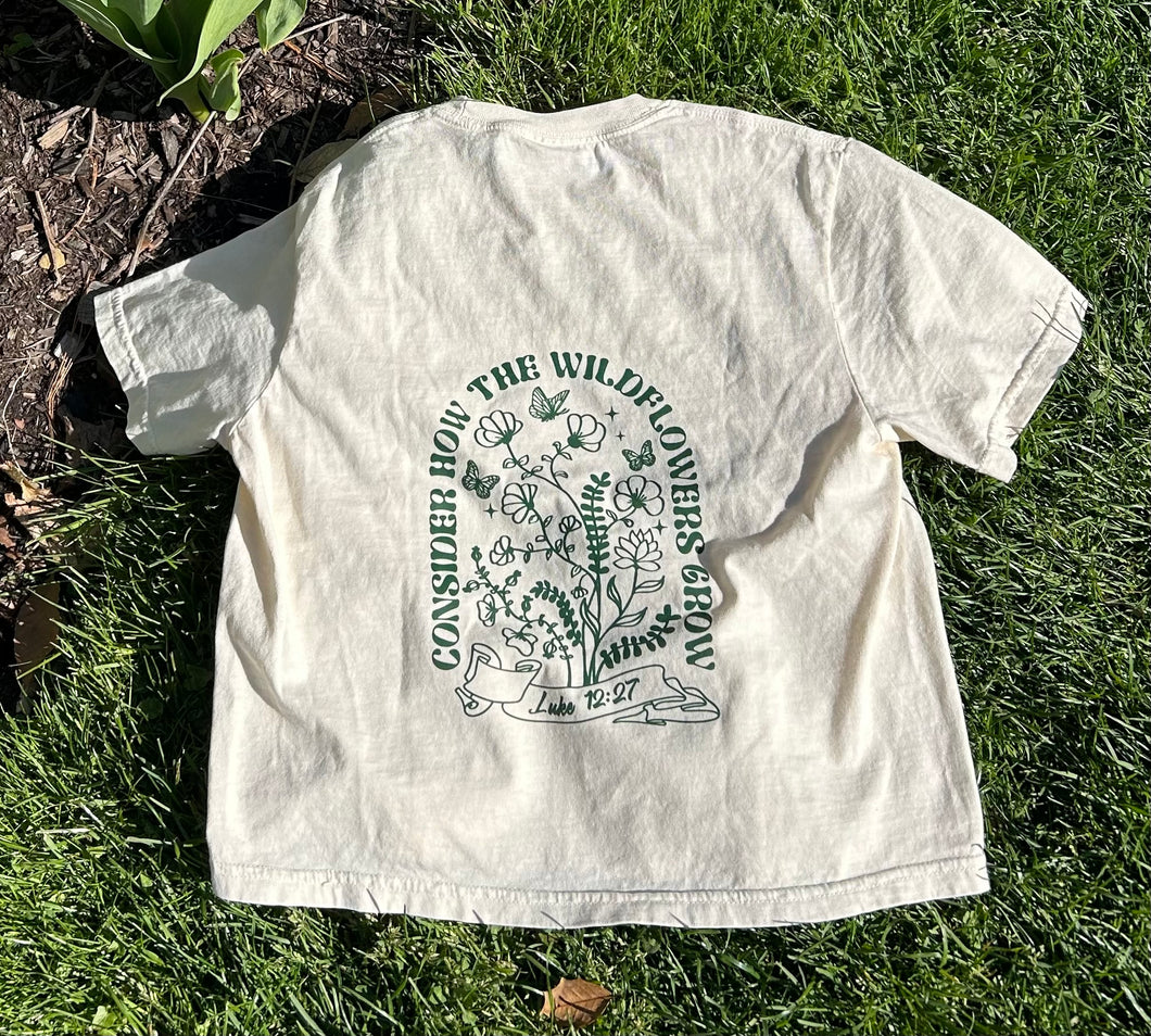 Luke 12:27 Wildflowers Boxy Tee