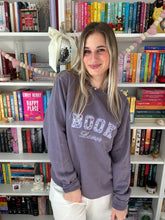 Load image into Gallery viewer, Purple Book Lover Appliqué Crewneck
