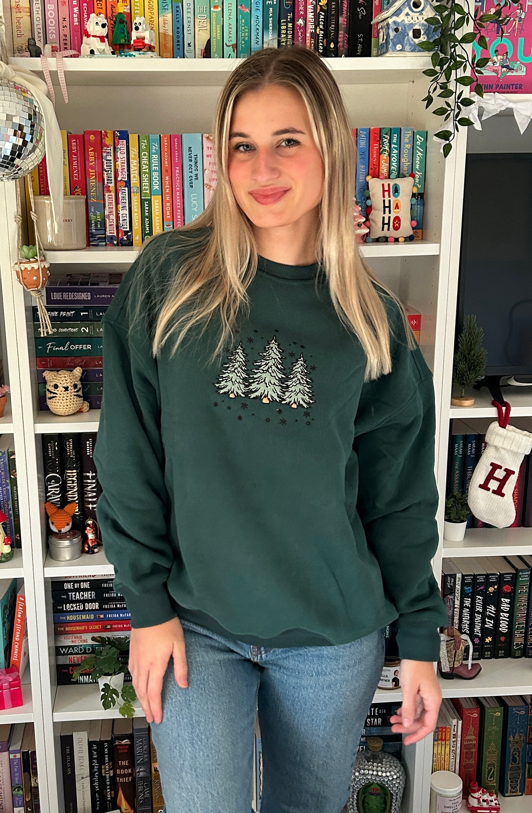 Oversized Green Christmas Tree Crewneck: size large