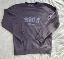 Load image into Gallery viewer, Purple Book Lover Appliqué Crewneck
