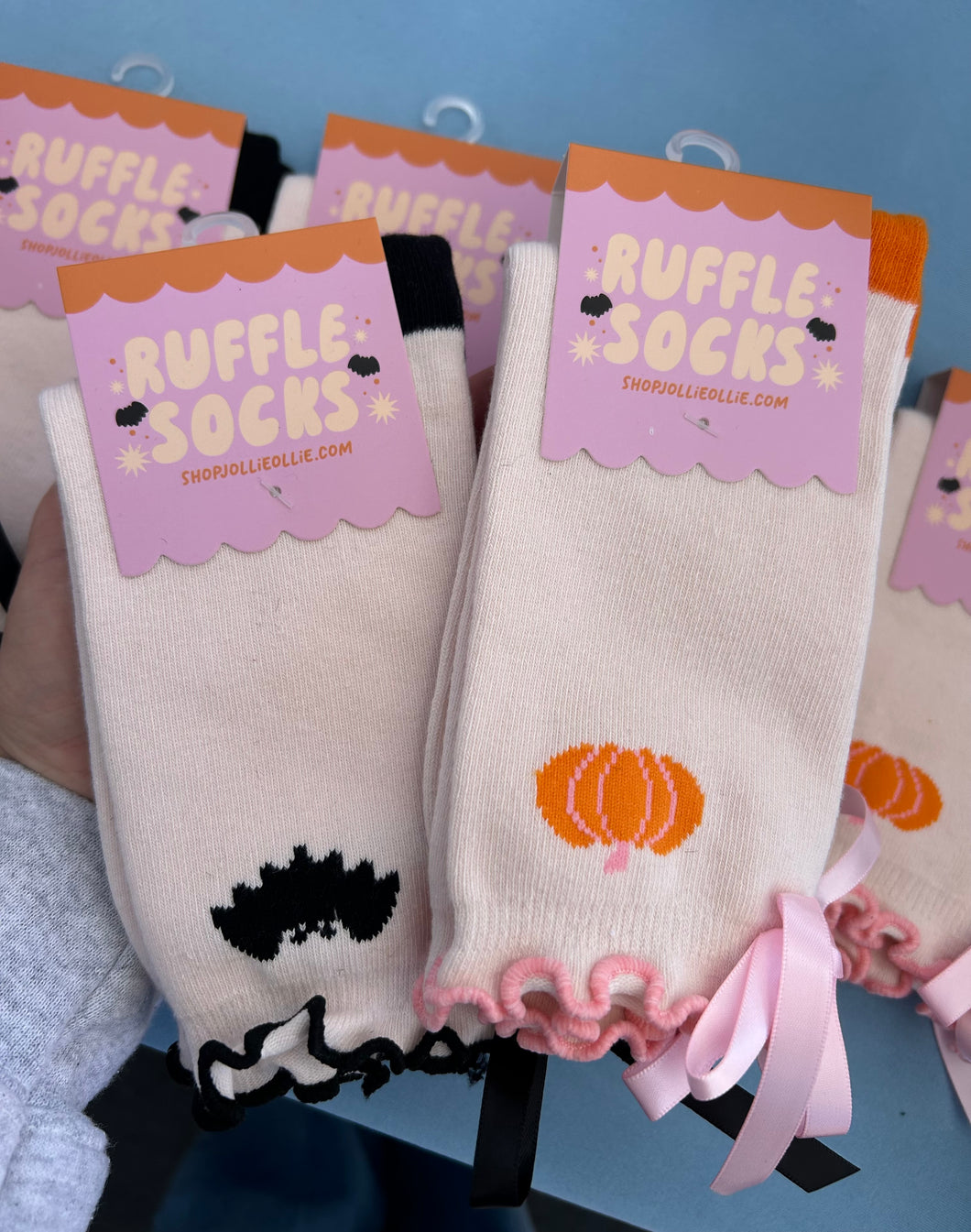 Fall Ruffle Bow Socks