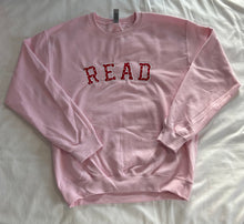 Load image into Gallery viewer, Read Hearts Appliqué Crewneck: size M &amp; L
