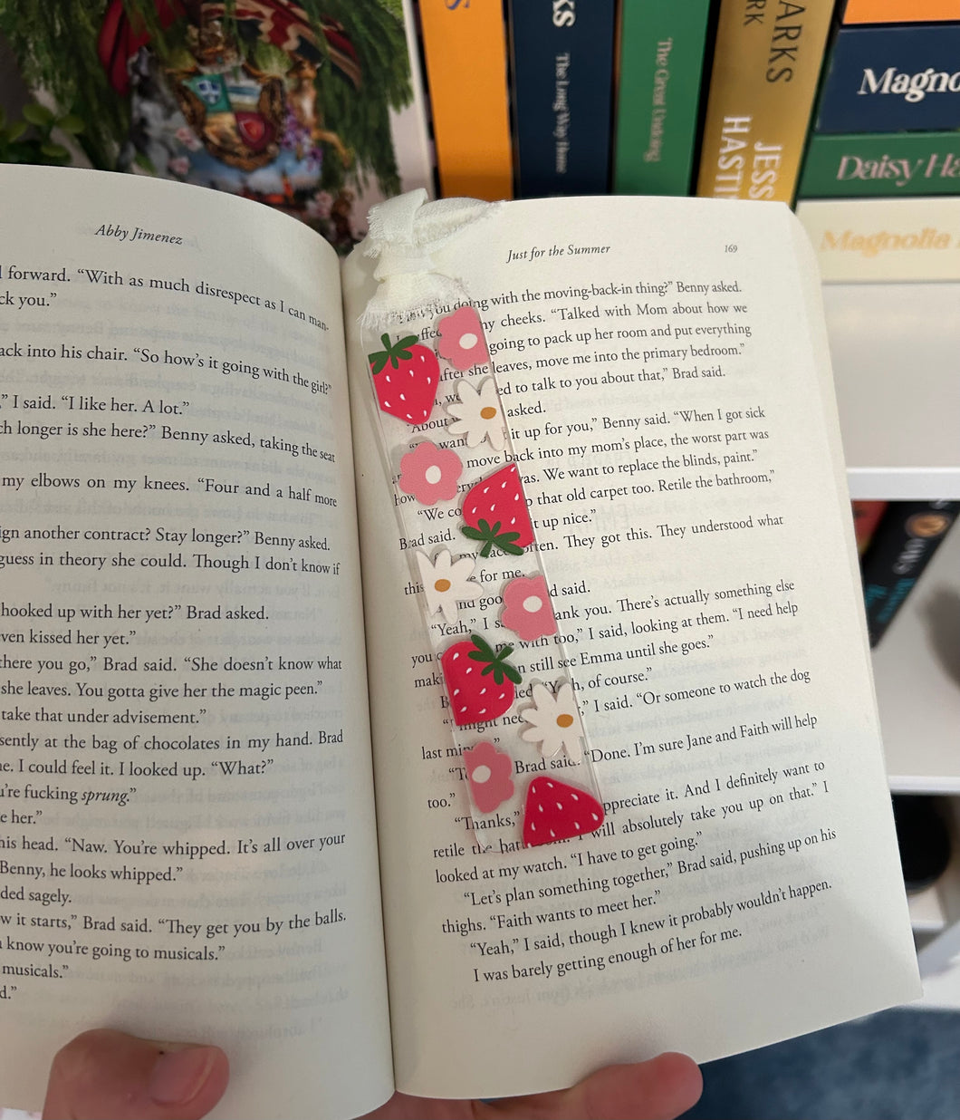 Floral Strawberry Acrylic Bookmark