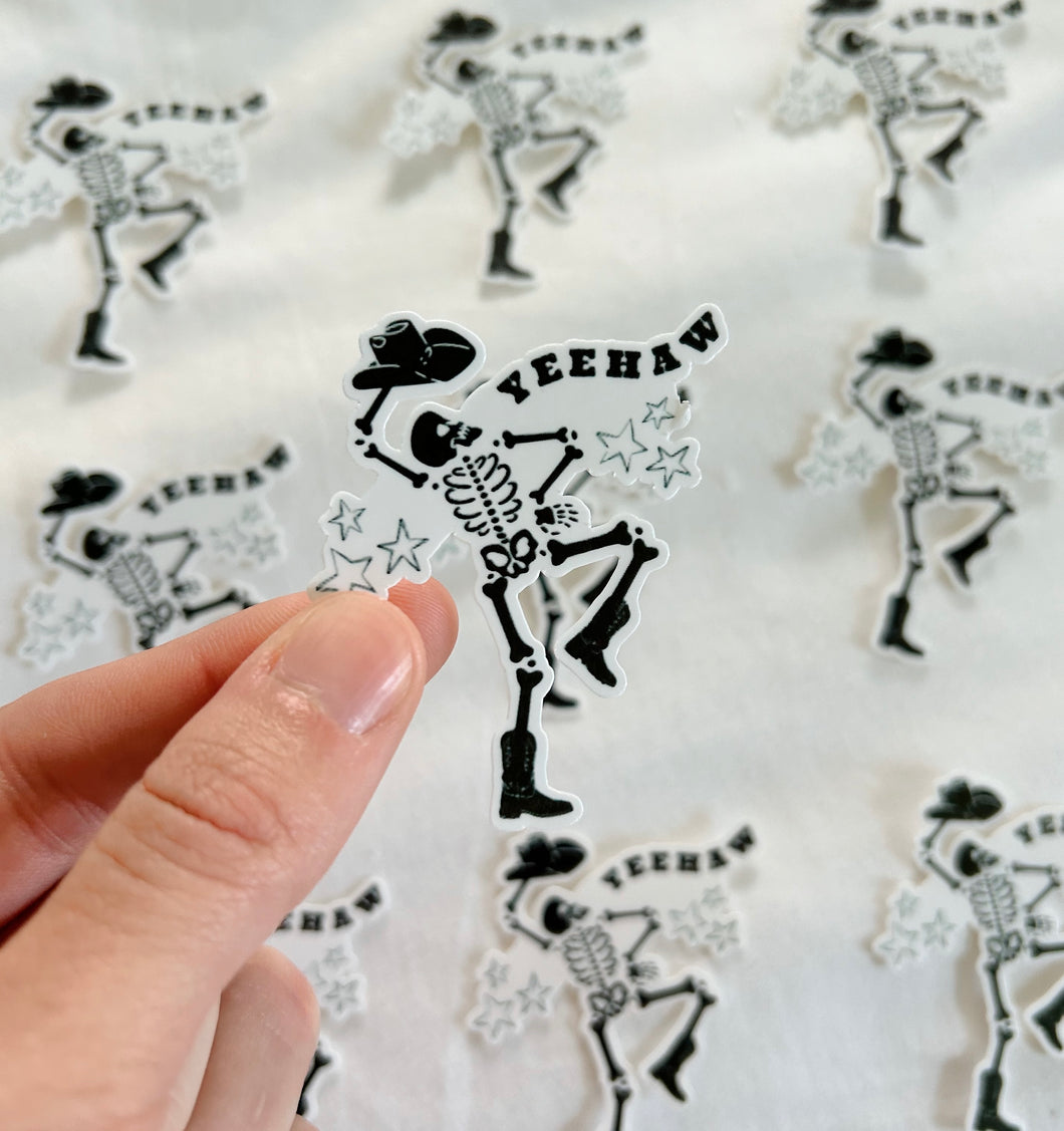 Yeehaw Skeleton Sticker