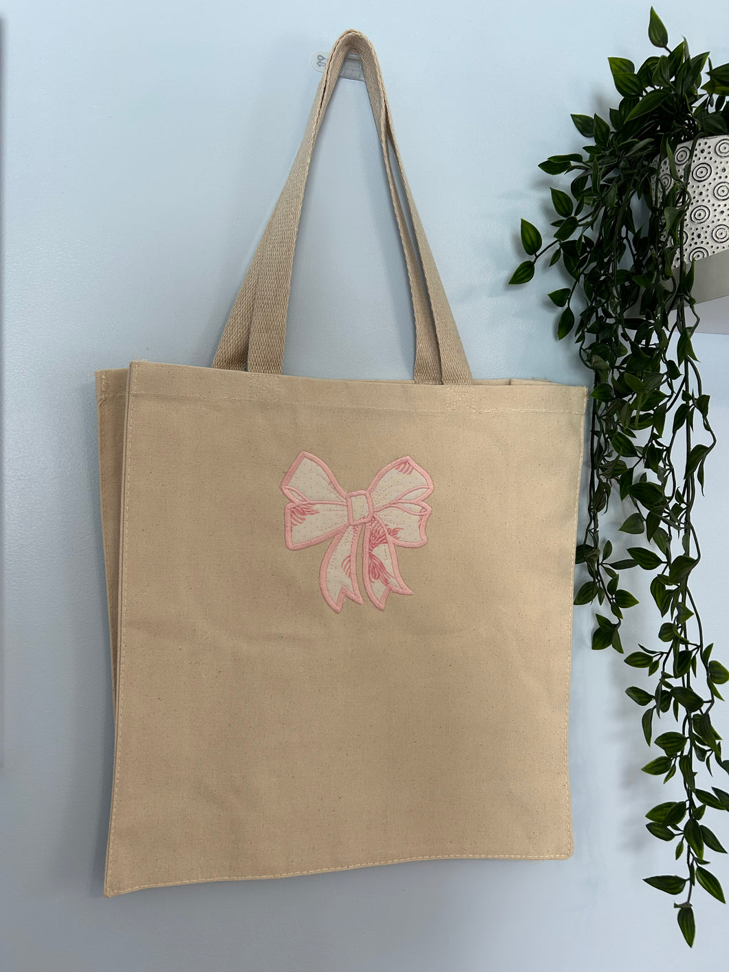 Bow Appliqué Tote Bag