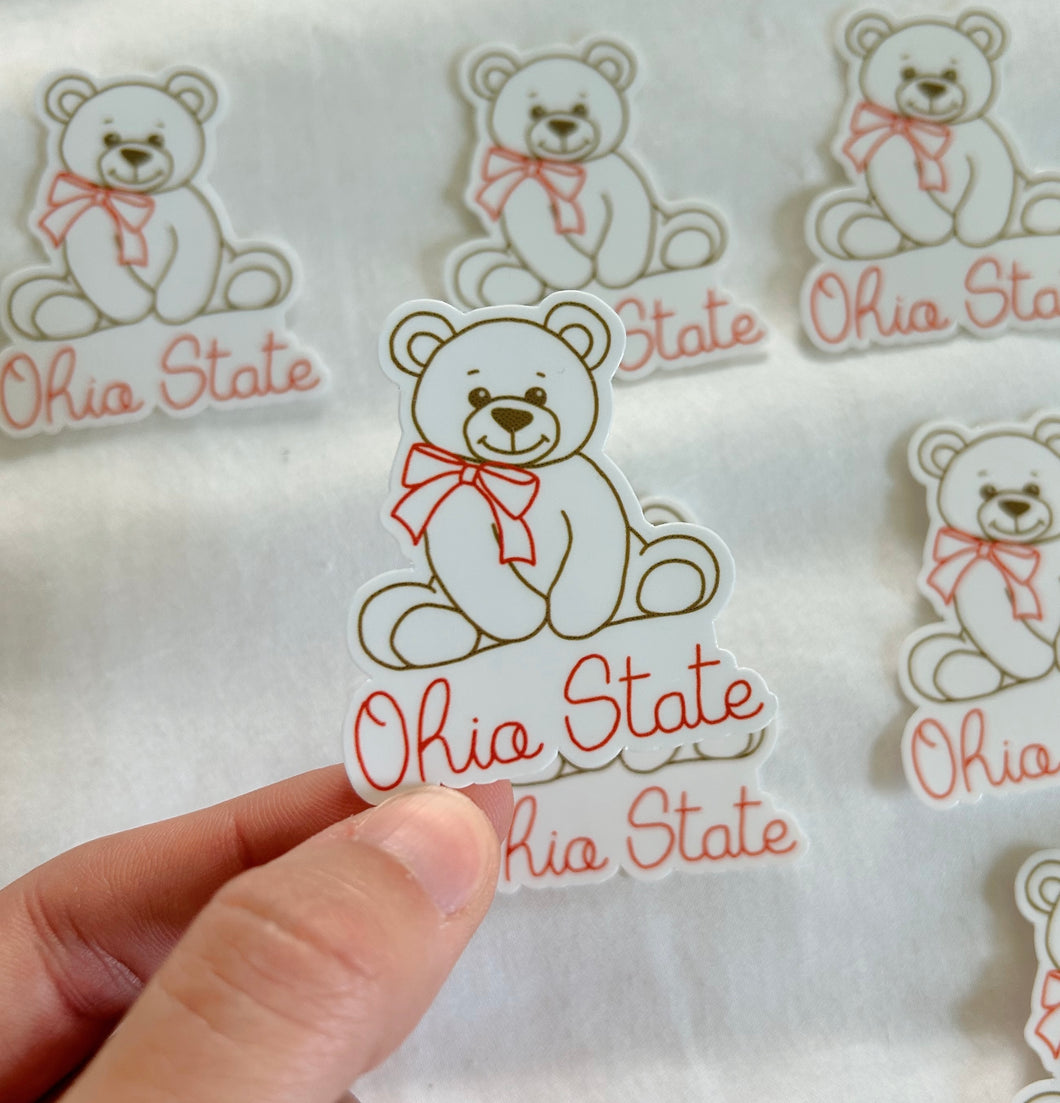 Ohio State Teddy Bear Sticker