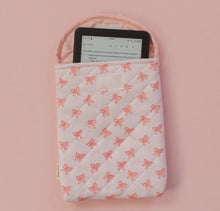 Load image into Gallery viewer, Pink Coquette Bows Quilted Kindle Sleeve
