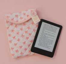 Load image into Gallery viewer, Pink Coquette Bows Quilted Kindle Sleeve
