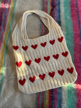 Load image into Gallery viewer, Heart Knit Tote Bag
