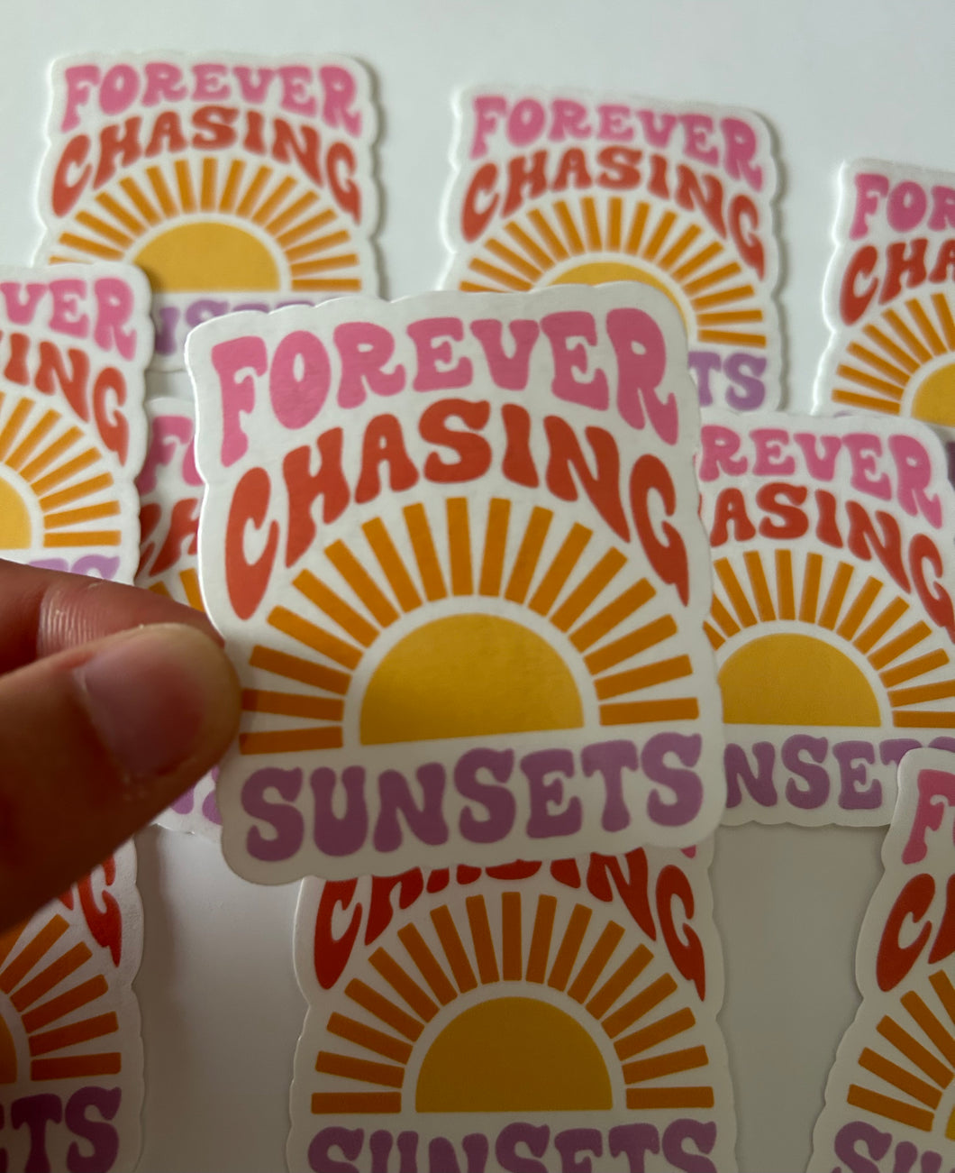 Forever Chasing Sunsets Sticker