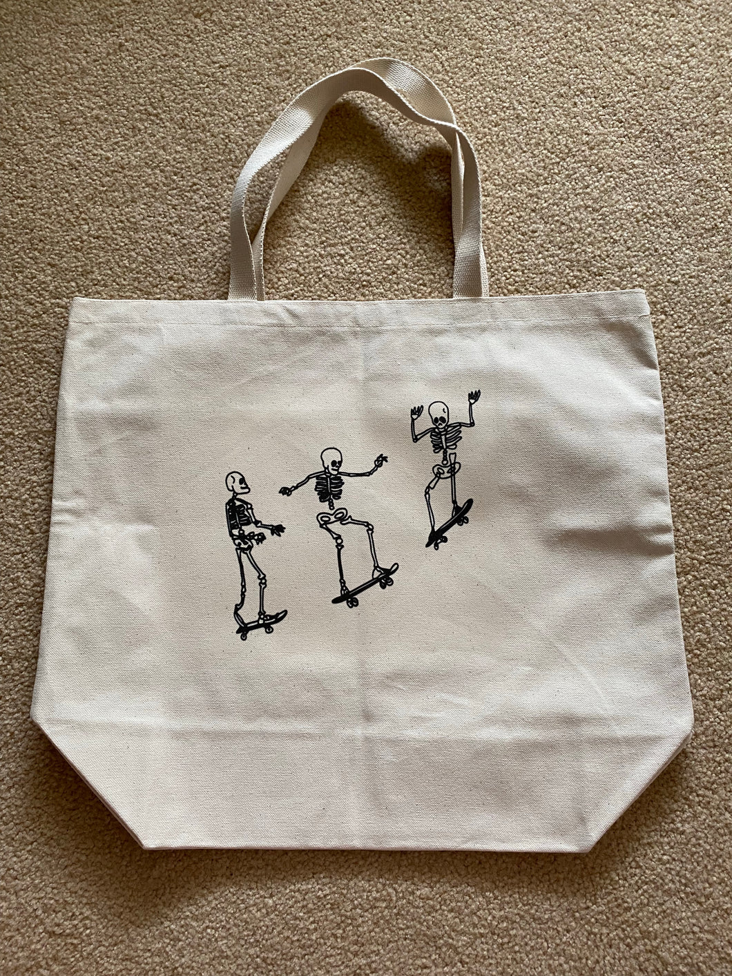 Jumbo Skateboarding Skeletons Tote Bag